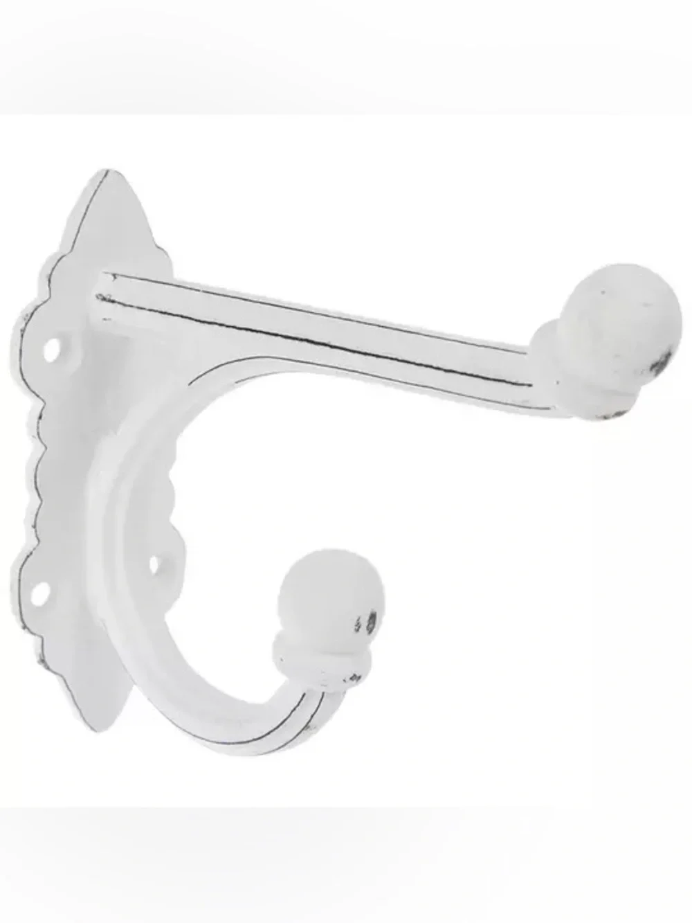 (2) White Distressed Wall Hook